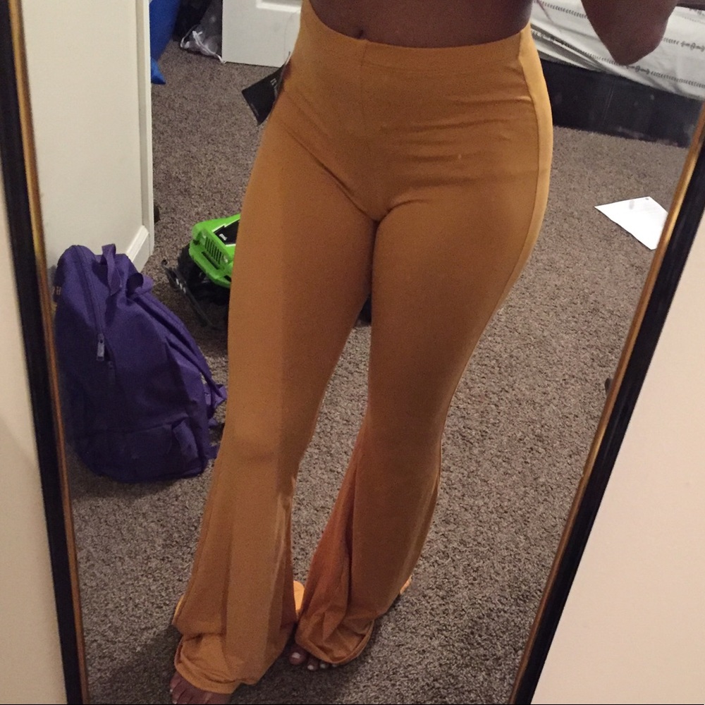 Yellow Polyester Pants